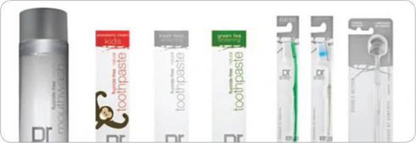 Selection of toothpastes.
